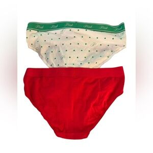PINK 2 Pair Women's Pin Up Red St. Paddy’s Grn SZ M Hipster Hip Hugger Panties